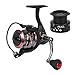 RUNCL Spinning Reel Grim II, Fishing Reel with Spare Spool, Smooth Spinning Fishing Reel 10+1 Stainless Steel Shielded BB Oversized EVA Knob for Freshwater Saltwater Fishing (Black, 2000)