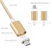 AGM Detachable Magnetic Adapter Micro USB 3.3ft High Speed Charging Cable with LED Indicator for Android Samsung HTC LG Motorola (Gold)