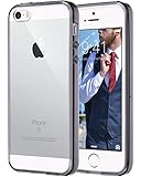 ULAK iPhone SE Case Clear, iPhone 5s case, iPhone 5 case, Clear Slim Fit 5/5S/SE Case with Transparent Flexible Soft TPU Bumper Shock-Absorption Cover -Retail Packaging - Grey