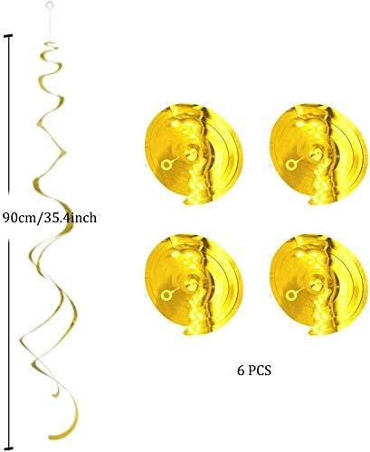 Dusenly Gold Glitter Congratulations Banner Triangle Flag Banner Golden Pennant Garland and Gold Swirls Hanging Decorations for Wedding Bridal Shower and Graduation Party Decoration - Image 3