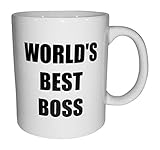 Bluegrass Mugs Funny World's Best Boss – 11 oz Coffee Mug, White