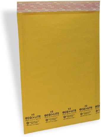 Ecolite #2 Size 8.5" X 12" Kraft Bubble Mailers Self Seal/ 100 Cs