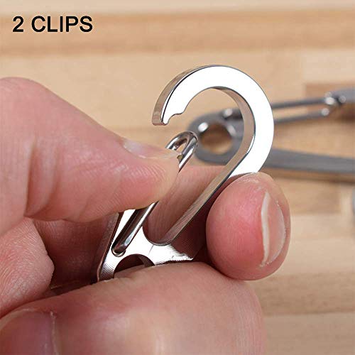 COMTIM 2 Pack Dog Tag Clips, Stainless Steel Heavy Duty Quick Clips Pet ID Tag Holder for Dog / Cat Collar and Harness