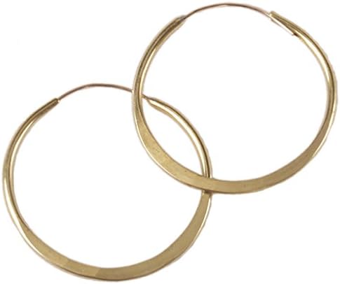 Brass Hoop Earrings, Hand Hammered, 2.5 Inches - Now With Posts