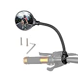 DRCKHROS Bike Mirror Rotatable and Adjustable Wide Angle Rear View Shockproof Convex Mirror Universal for Bike Bicycle