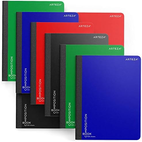 ARTEZAComposition Notebooks, 9.75 x 7.5 Inches, Pack of 8, 100 Sheets Each, College Ruled Books for Studying and Taking Notes