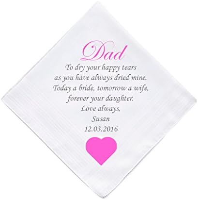 Father of the Bride Personalised Handkerchief Wedding Gift Keepsake Hankie Fa...