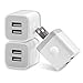 USB Wall Charger USINFLY 3-Pack 2.1A/5V Universal Dual USB Wall Charger Power Adapter Charging Plug Cube for iPhone 8 7 6 6S Plus 5S, Samsung Galaxy S5 S6 S7 Edge, iPad, iPod, LG, HTC, Nokia