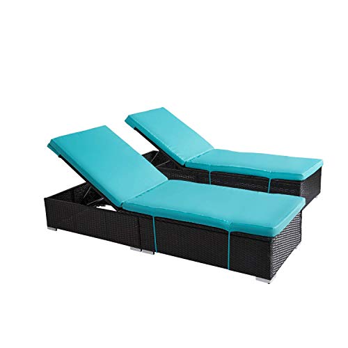 Kinbor Lounge Chairs for Outside Chaise Lounge Outdoor Set of 2