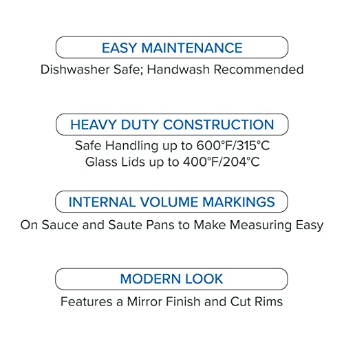 Viking Culinary Contemporary 3Ply Stainless Steel Cookware Set, 10