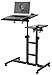 EaseOffice Angle&Height Adjustable Office Desk Rolling Laptop Desk Cart Home Office Hospital Table, Black