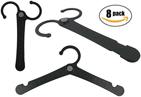 Push Button Foldable Clothes Hangers for Home and Travel Heavy Duty Plastic Clothes Organizer Various Colors 2 Sizes Set of 8 (For Adult, Black)