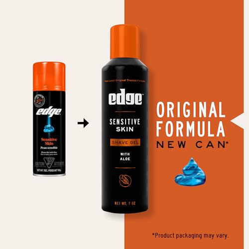 EDGE SHAVING GEL FOR MEN, SENSITIVE SKIN WITH ALOE, (6 PACK) – SHAVE GEL FOR MEN THAT MOISTURIZES, PROTECTS AND SOOTHES TO HELP REDUCE SKIN IRRITATION