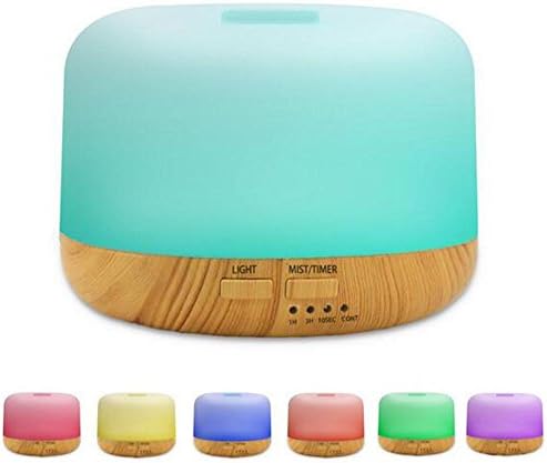 Aroma Diffuser Air Purifier with 7 Colour LED Lights Ultrasonic Humidifier Timer Settings, Waterless Auto Shut-off - 300ml 7413
