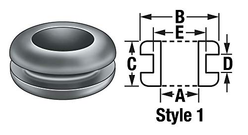 Grommet, SBR, 1,1 ID, 1 3/8 Dia, PK25-3MPT3 (Pack of 2)
