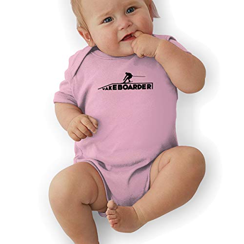 Sweetbabycare Wakeboarder/Kiteboard Baby Newborn Kids Cotton Short-Sleeve Bodysuit Clothes for Boys and Girls Pink