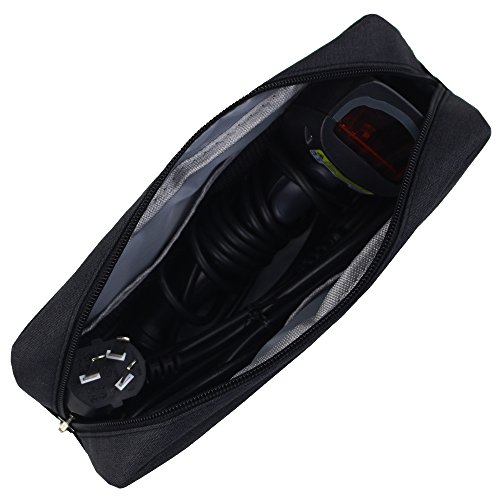 Electronic Accessories Bag,Digital Gadget Organizer Case,Nylon Travel Gear Storage Carrying Sleeve Pouch for Laptop Chargers Adapter,Bluetooth Transmitter Adaptor HDMI VGA Line Cable OTG Cord,Large - Thumbnail 3