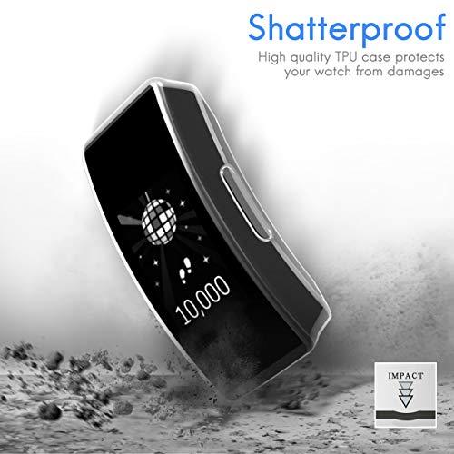 SPGuard TPU Screen Protector Compatible with Fitbit Inspire HR Case, All-Around Protective Scractch-Resist Protective Cover for Fitbit Inspire HR Smartwatch (Transparent, Can Use it When Charging)