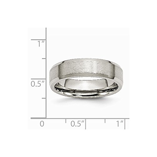 Chisel Titanium Beveled Edge 6mm Brushed and Polished Band - Size 9 - Thumbnail 6