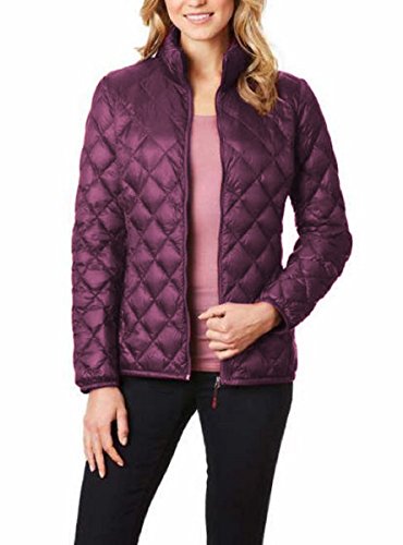 32 Degrees Packable Ultra Light Down Jacket for Women (L, Wet Purple Shine Melange)