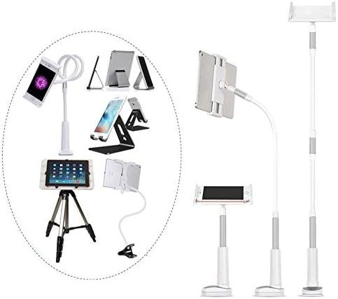 MOREZONE Gooseneck Nintendo Switch Mount Holder iPad Stand Cellphone Stand Tablet Mount Holder Bolt Clamp Bed Desk Table Clip Bracket 360 Degree Rotating Flexible Arm (Dark-Gray) …