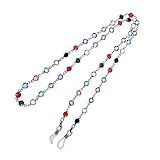 RANHUU Beaded Eyeglass Chains for Women Reading Glasses Cords Colorful Sunglasses Chain Holder Lanyards Eyewear Retainer (Whole Colorful Beads-Silver)