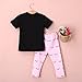 Little Girls Lip Print Top with Leggings, Pink, 90cm(1-2Years)