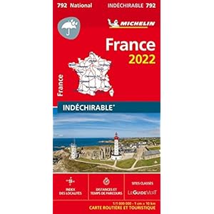 Michelin Frankreich 2022 (widerstandsfähig): Straßen- und Tourismuskarte 1:1.000.000 Landkaart – Gevouwen Kaart, 6 januari 2022