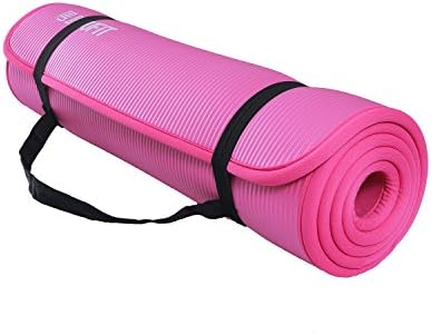 JUFIT Yoga Mat 1/2-Inch Extra Thick 72-Inch Long High Density Anti-Tear Anti-Slip NBR Comfort Foam Yoga Mat with Carrying Strap and Package for Exercise Yoga and Pilates