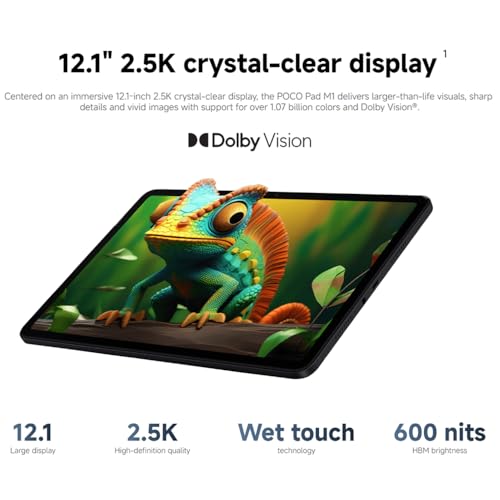 XIAOMI Poco Pad M1 8GB+256GB Snapdragon 7s Gen 4 Tablet, 12.1 Inch Screen 2.5K 120Hz, 12000mAh Battery + 33W Fast Charge, Dual 8MP Cameras, Blue (with Charger Included