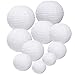 Outus White Round Paper Lanterns Lamp for Birthday Wedding Party Decorations Crafts, 10 Pack