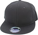 KNW-1467 BLK Classic Snapback Hat Blank Cap