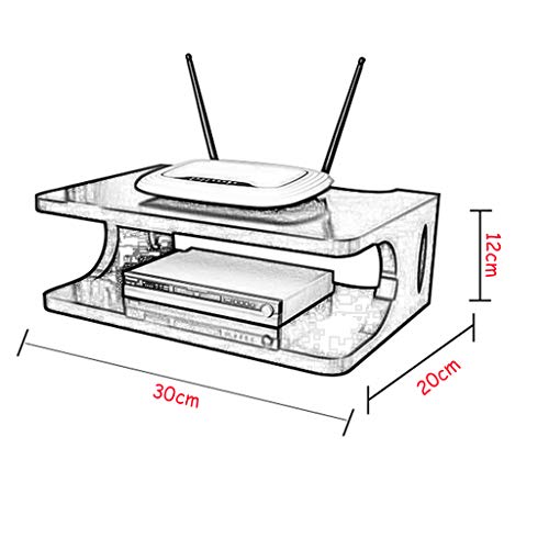 Floating Shelf Wall Mount Shelf Bracket for WiFi Router TV Box Set Top Box Modems Cable Boxes DVD Players Streaming Media Devices (Color : Black)