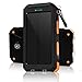 Solar Chargers 30,000mAh, Dualpow Portable Dual USB Solar Battery Charger External Battery Pack Phone Charger Power Bank with Flashlight for Smartphones Tablet Camera (Orange B)