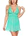 Ababoon Women Nightwear Lace Babydoll Strap Chemise Halter Lingerie Green