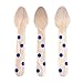Dress My Cupcake Stamped Wooden Cutlery Dessert Spoons, Polka Dot, Royal Blue, 12-Pack