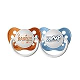 Ulubulu Expression Pacifier Set for Boys, Bang and Zaap, 6-18 Months