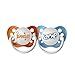Ulubulu Expression Pacifier Set for Boys, Bang and Zaap, 6-18 Months