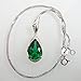 Navachi 925 Sterling-Silver 18k White Gold Plated 4.0ct Pear Emerald Az9671p Necklace Pendant 18