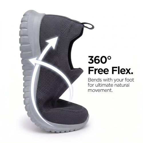 konhill Men's Breathable Mesh Sneakers - Ultra Comfortable and Lightweight with Flexible Sole for Continuous Daily