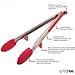 K-Chef: Set of 2-( 9 & 12 Inch) Heavy Duty, Heat Resistant, Non-stick, Built-in Stand, Easy Lock Stainless Steel Silicone Kitchen Tongs for Serving Salad, Barbeque, Cooking, Grilling Turner-(Red)