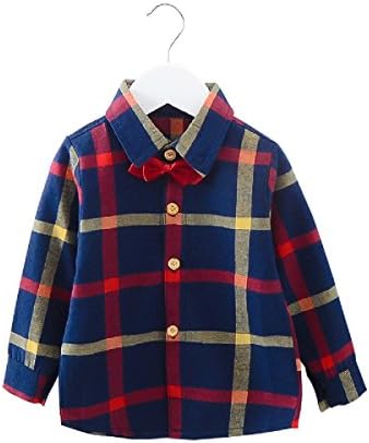 AFUUR Kids Boy and Gril's Plaid Bow Tie T-shirt for Party, Christmas, Casual, Dance
