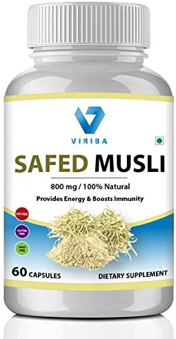 VIRIBA Safed Musli 800 Mg - 60 Capsules
