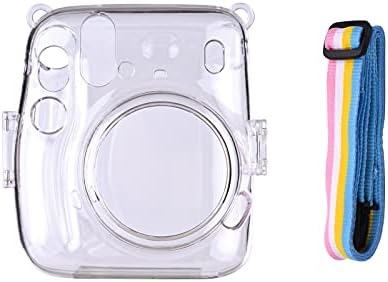 Instant Camera Transparent Protection Case with Rainbow Lanyard