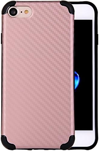 iPhone 7 Case, SRS DIGICH Ultra Thin Anti-Slip Grip Carbon Fiber Pattern Skin with TPU Shockproof Corner and Anti-Fingerprints Cover Case for Apple iPhone 7 4.7 inch (Pink)