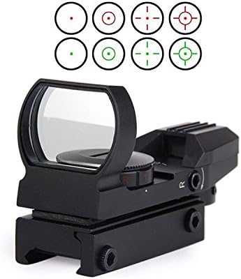 EFOSE® New Gadget Zone HD101 Tactical 4 Reticle Red and Green Dot Open Reflex Sight Scope with Rail Mount for 22 mm Rails