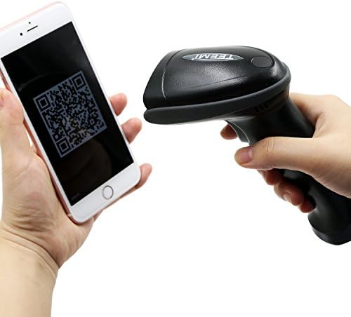 TEEMI Bluetooth Barcode Scanner, Bluetooth 5.0, QR Wireless USB Imager, 2D Bar Code Reader, for iPhone iPad Android Devices, Scanning for PDF417, Data matrix and Screen Barcodes, No USB Cradle