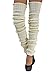 Luxury Divas Off-White Slouchy Thigh High Knit Dance Leg Warmers
