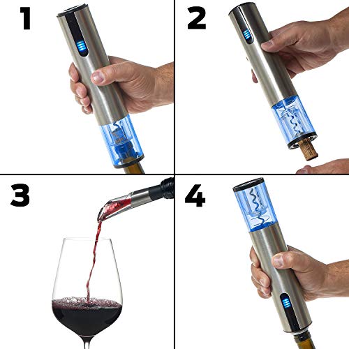 Wine Enthusiast 2in1 Electric Blue 1 Automatic Wine Bottle Opener and