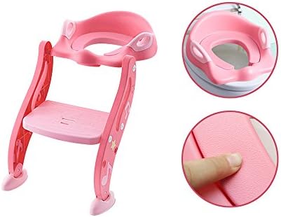 Potty Toilet Training Seat with Step Stool Ladder for Boys and Girls (pink)